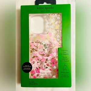Kate Spade NY Protective Hard Shell Case MagSafe Apple iPhone 15 Pro Pink NWT